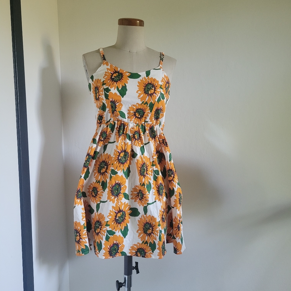 Summer mini sun flower dress